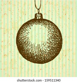 Christmas ball, vector sketch background