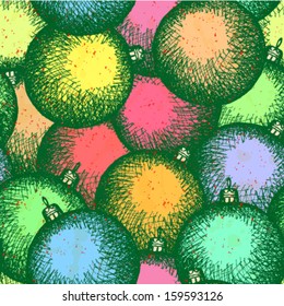 Christmas ball, vector sketch background