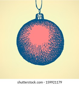 Christmas ball, vector sketch background