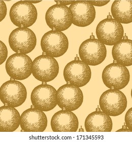 Christmas ball, vector sketch background 