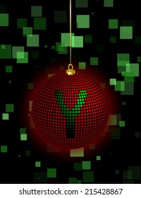 Christmas Ball Vector Square Design with the letter Y