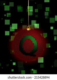Christmas Ball Vector Square Design with the letter Q
