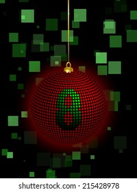 Christmas Ball Vector Square Design with the number 8 