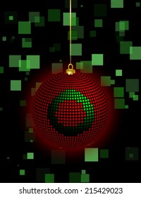 Christmas Ball Vector Square Design with the letter O