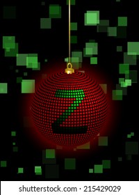 Christmas Ball Vector Square Design with the letter Z