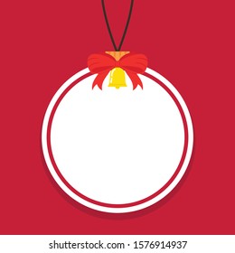 Christmas ball vector. Christmas ball tag. symbol. free space for text. copy space. blank.