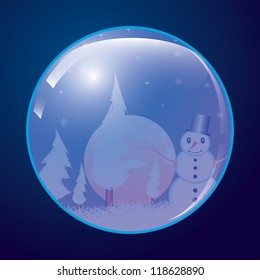 Christmas ball whit snowman.vector