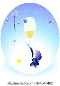 Christmas ball with wine.
