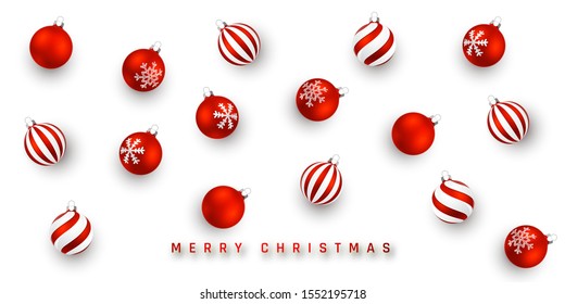 Christmas ball. Xmas ball on white background. Holiday decoration template. Vector illustration.