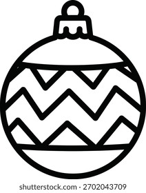 Christmas ball with zigzag pattern for festive decoration