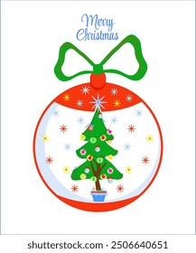 A Christmas balloon with cute characters on a winter background. A holiday gift, a postcard, a logo. A symbol of the new year. Vector on a transparent background.