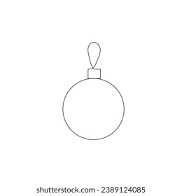 christmas balloon outline, on a white background
