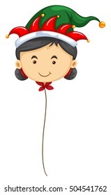 Christmas balloon shape of human head illustration