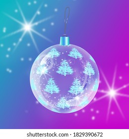 Weihnachtsballon mit Weihnachtsbäumen