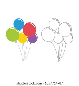 Christmas Balloons Fill Outline Icon