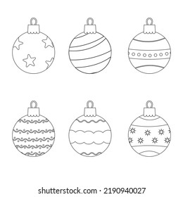 Christmas balloons in line style. Vector illustration