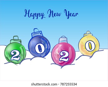 christmas balls, 2020, vector