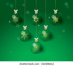 Christmas balls background, greeting card, invitation, wallpaper