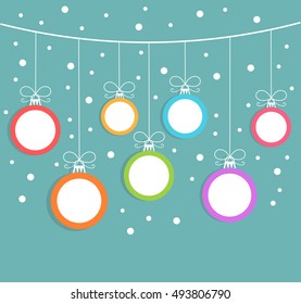 Christmas balls background. Vector illustration