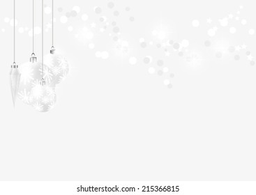 christmas balls background white and gray tone
