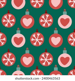 christmas balls baubles decoration seamless pattern vector illustration