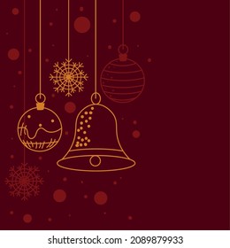 bolas de navidad y fondo de campana