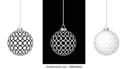 christmas balls 
black and white circles