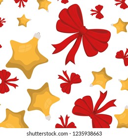 christmas balls and bow decorative pattern