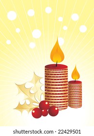 Weihnachtsbälle und -kerzen, Hintergrund