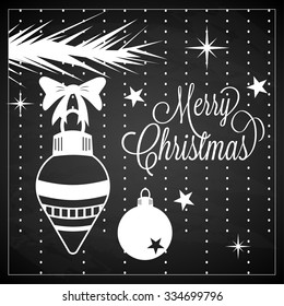 Christmas Balls Chalkboard Composition
