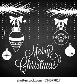 Christmas Balls Chalkboard Composition