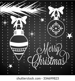 Christmas Balls Chalkboard Composition