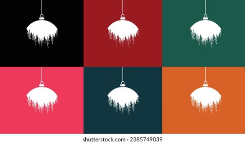 Christmas balls with colorful background