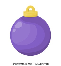 Christmas balls colorful xmas decoration winter holiday shiny decorative sphere vector illustration. Traditional glass fir pine tree toys.
