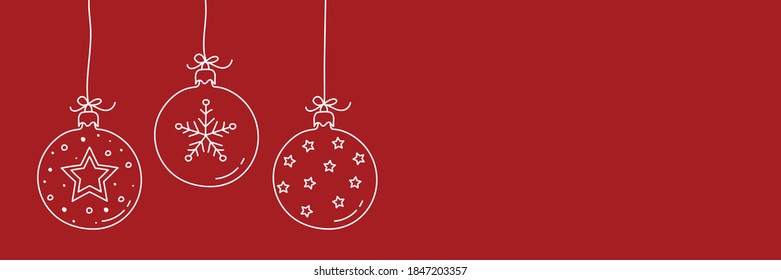 Weihnachtsbälle mit Kopienraum. Vektorgrafik