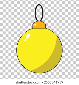 Christmas balls, creative layout of yellow christmas balls Design elements. Christmas decoration