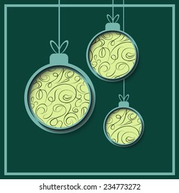 Christmas balls (cut the paper). Eps 10