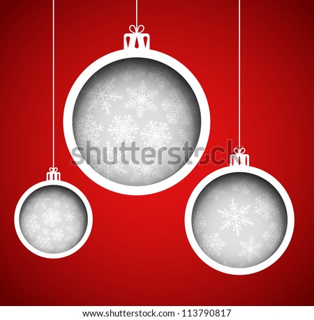 Christmas balls (cut the paper). Eps 10