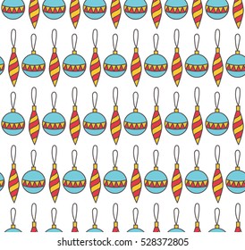 Christmas balls cute seamless vector pattern