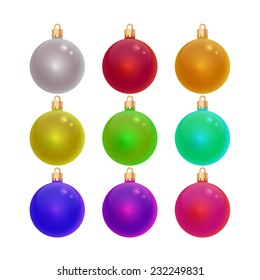 Christmas balls decorate, Vector object
