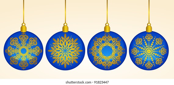 Christmas balls  decoration Happy New Year bauble. Vector