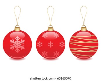 christmas balls decoration icon set