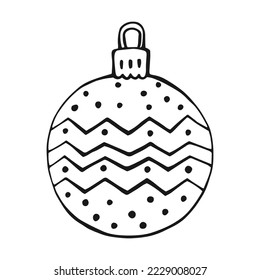 Christmas balls. Decoration isolated elements. Hand drawn vector illustration.
