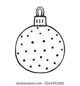 Christmas balls. Decoration isolated elements. Hand drawn vector illustration.