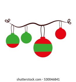 christmas balls decoration isolated icon vector illustration design