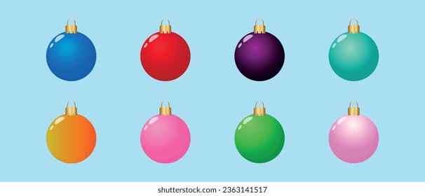 Bolas de Navidad. Decoración para Navidad y árboles de Año Nuevo. Bolas de Navidad multicolores.