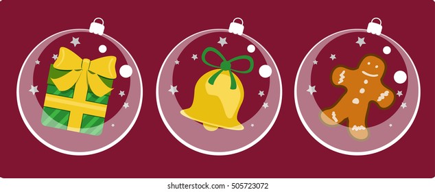 Christmas balls with decorations inside part two