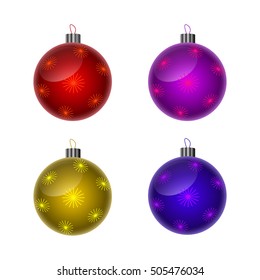 Christmas balls in differents colours.