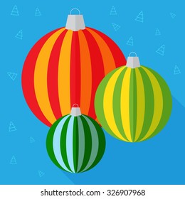 Christmas balls flat design icon