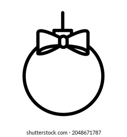 Christmas balls flat line icon. Christmas decorations isolated on white background. Outline sign for mobile concept and web design, store.